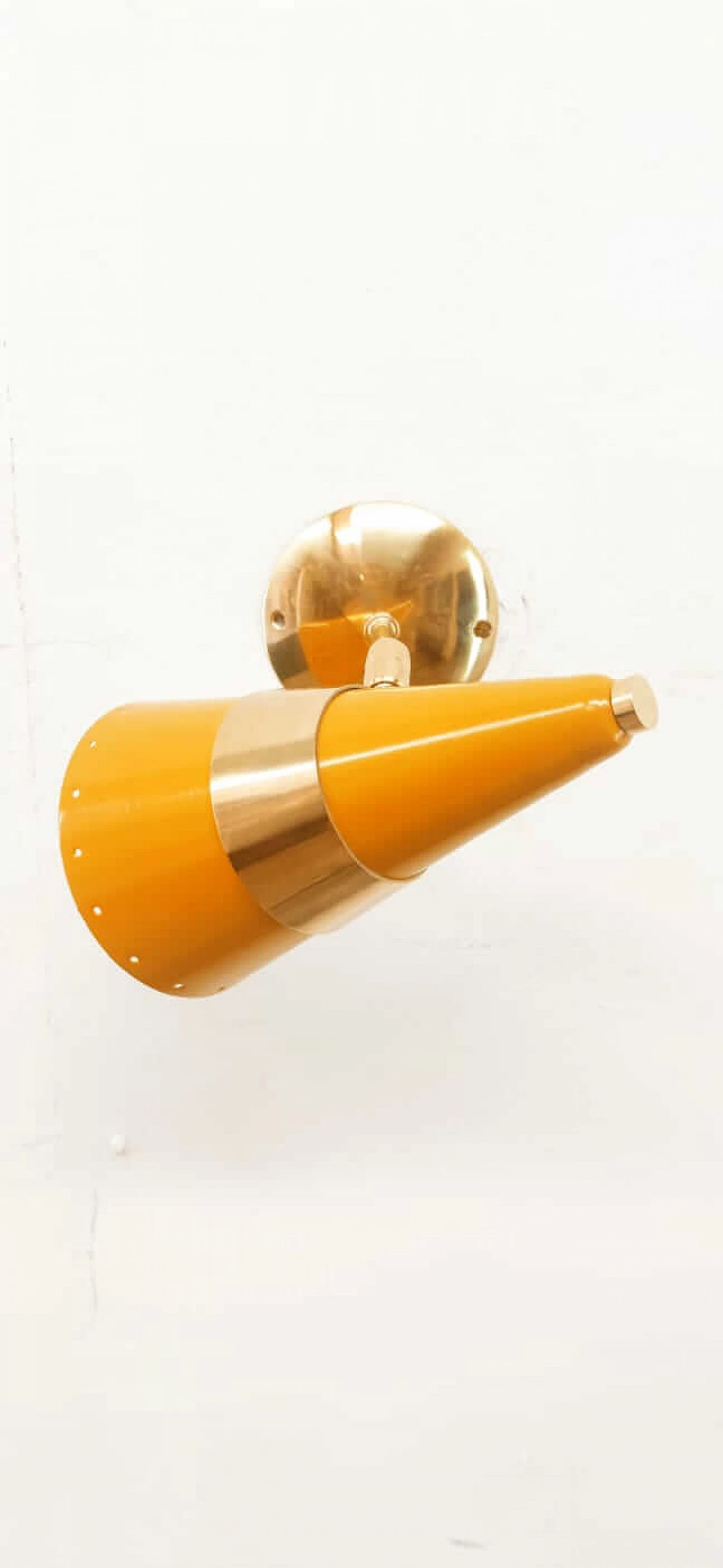 Cone wall light in yellow gold, 1970s 6
