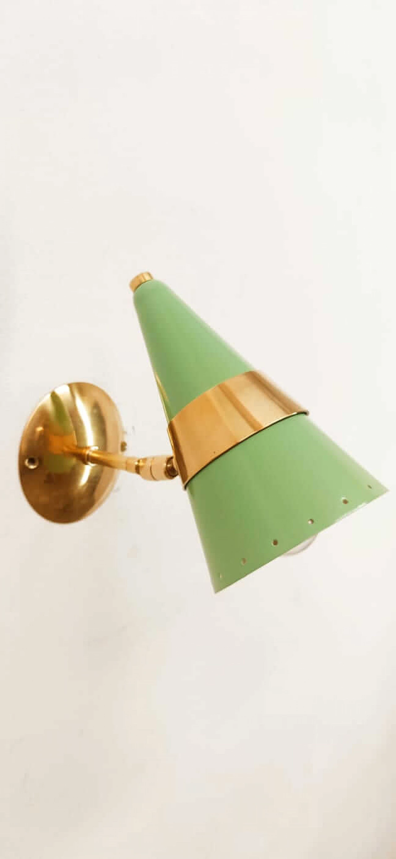 Water-green adjustable wall light, 1970s 3