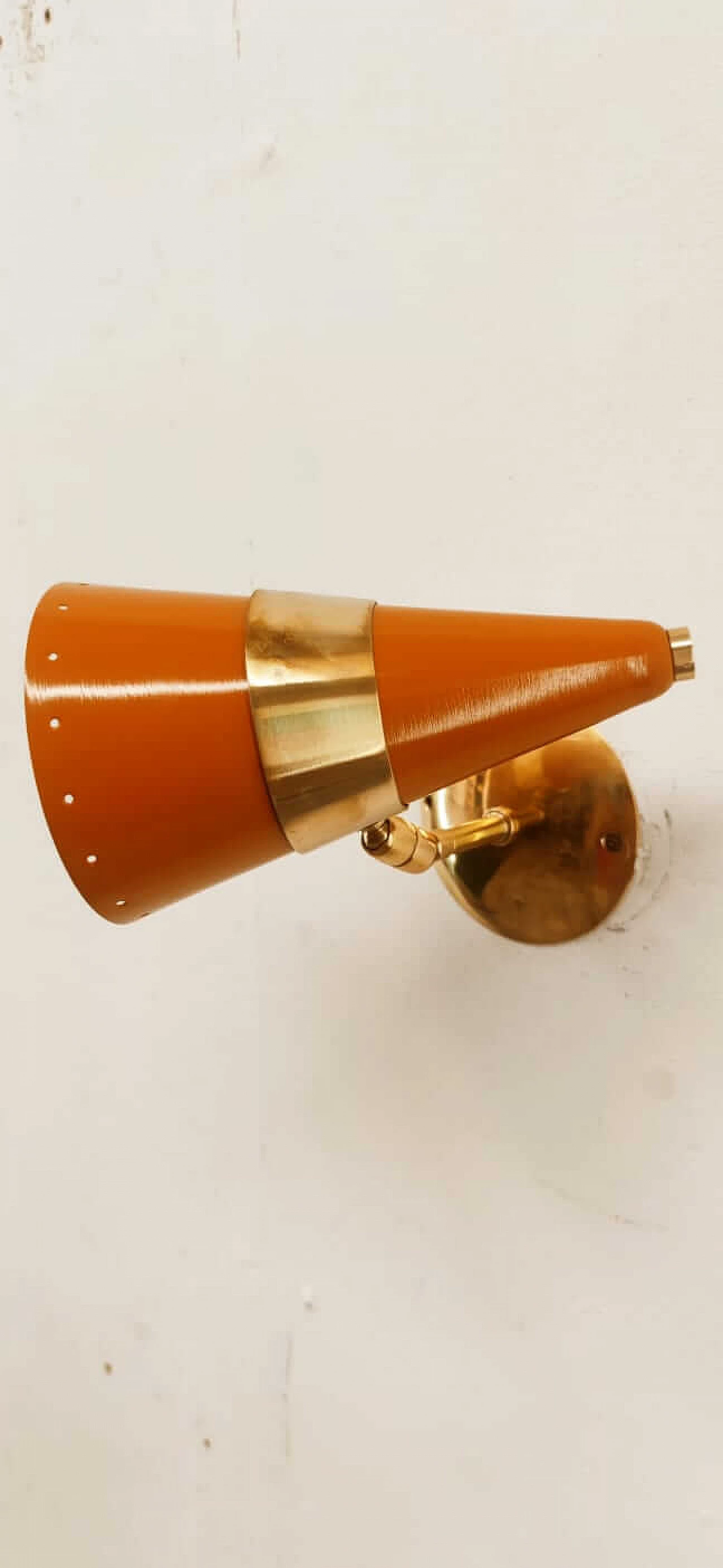 Orange adjustable wall light, 1970s 1