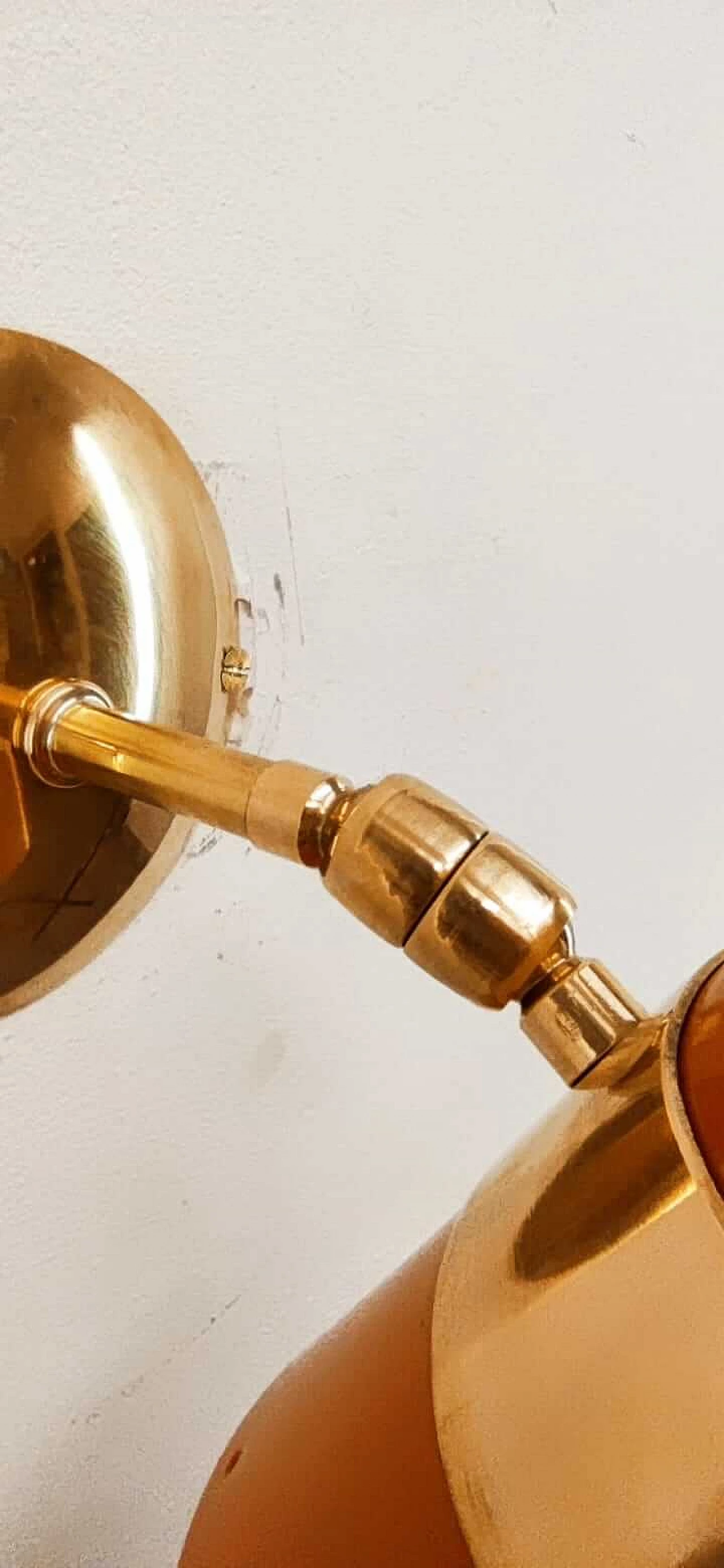 Orange adjustable wall light, 1970s 4