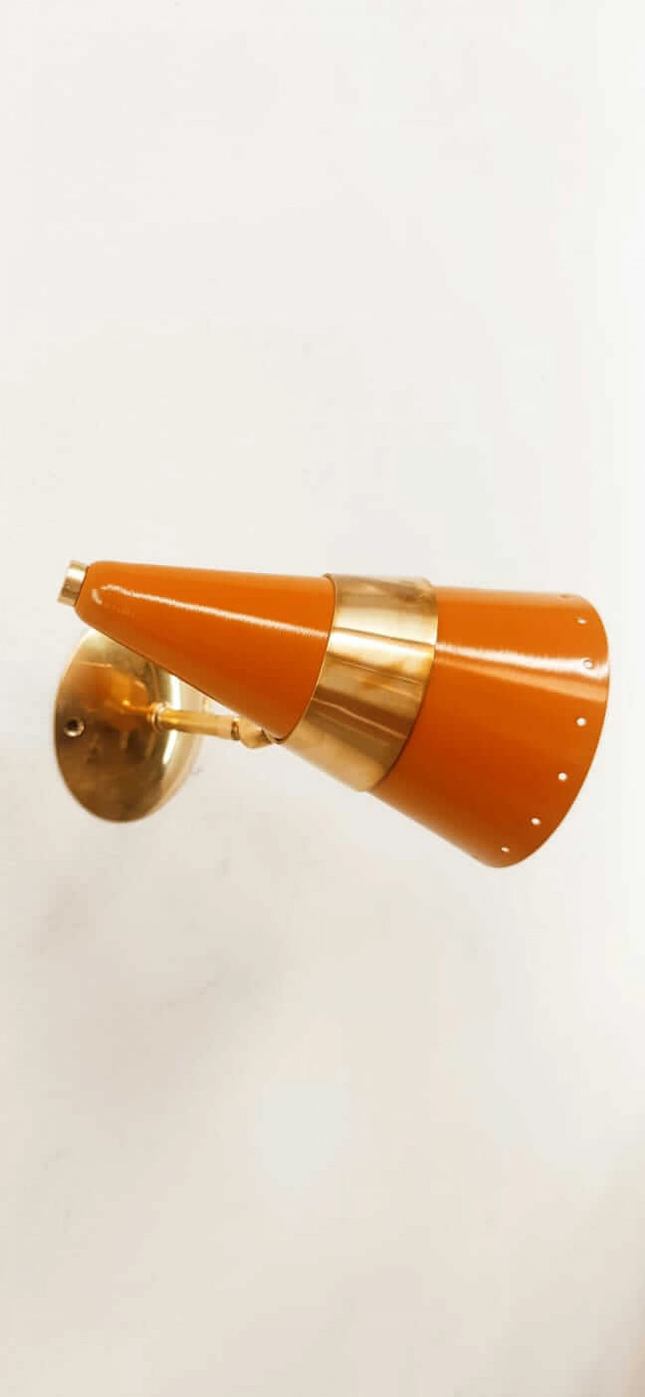 Orange adjustable wall light, 1970s 5