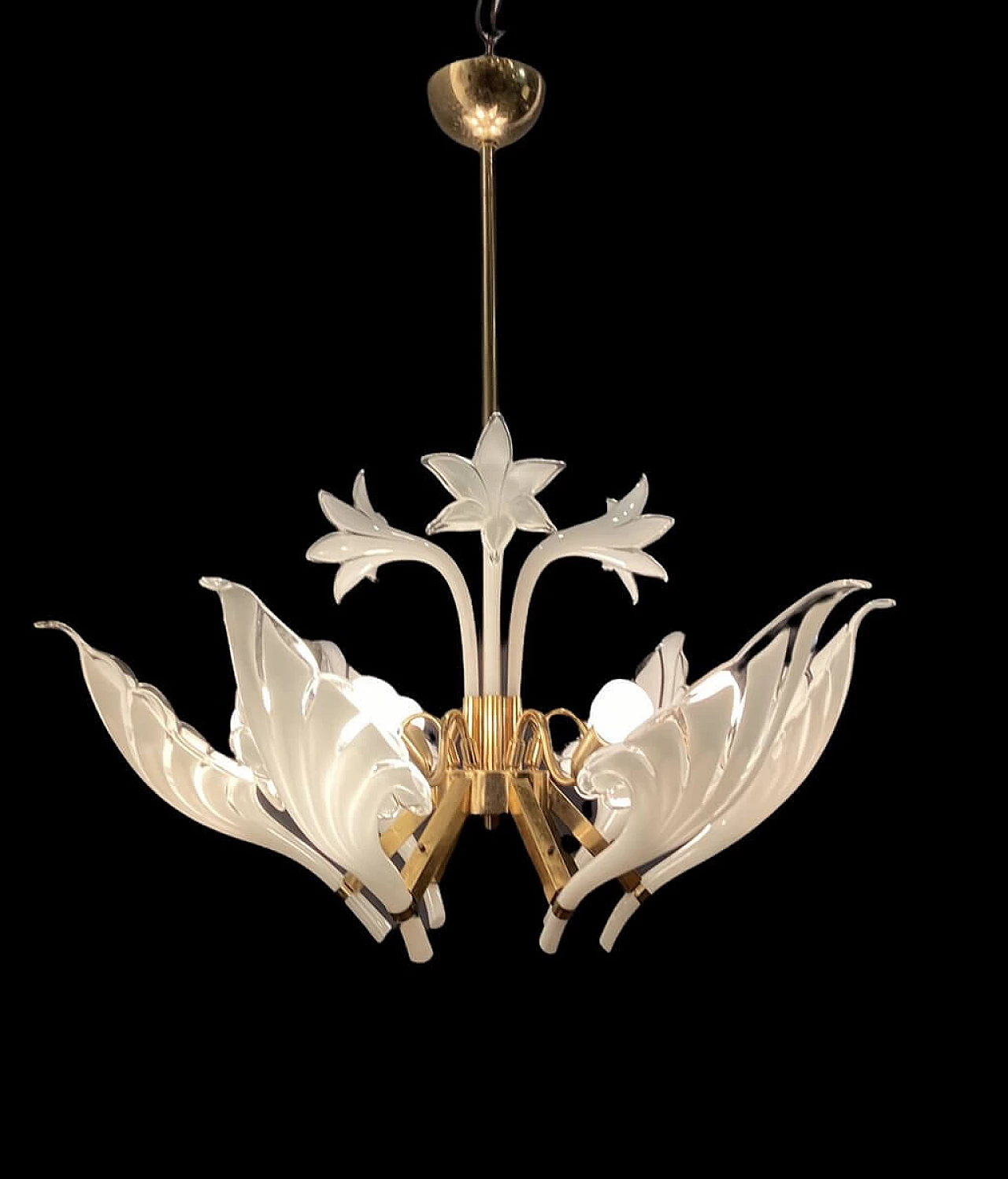 Murano glass chandelier in the shape of a flower, 1970s 1