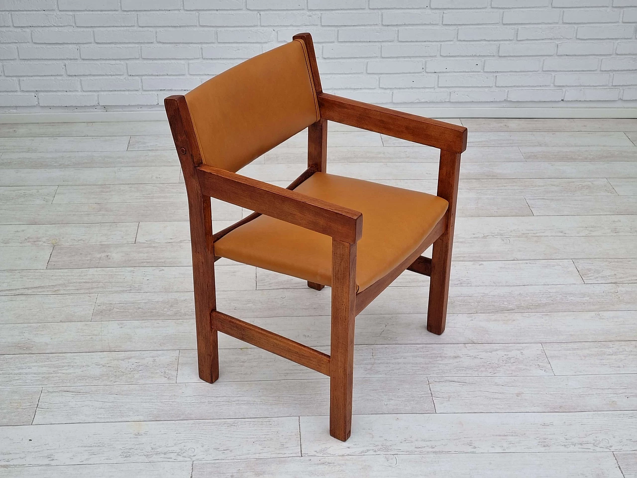 3 Leather armchairs by Wegner for Getama, 1960s 19