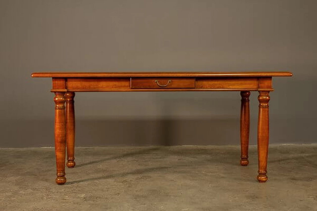 Tavolo in ciliegio con  4 sedie imbottite, anni '80 4