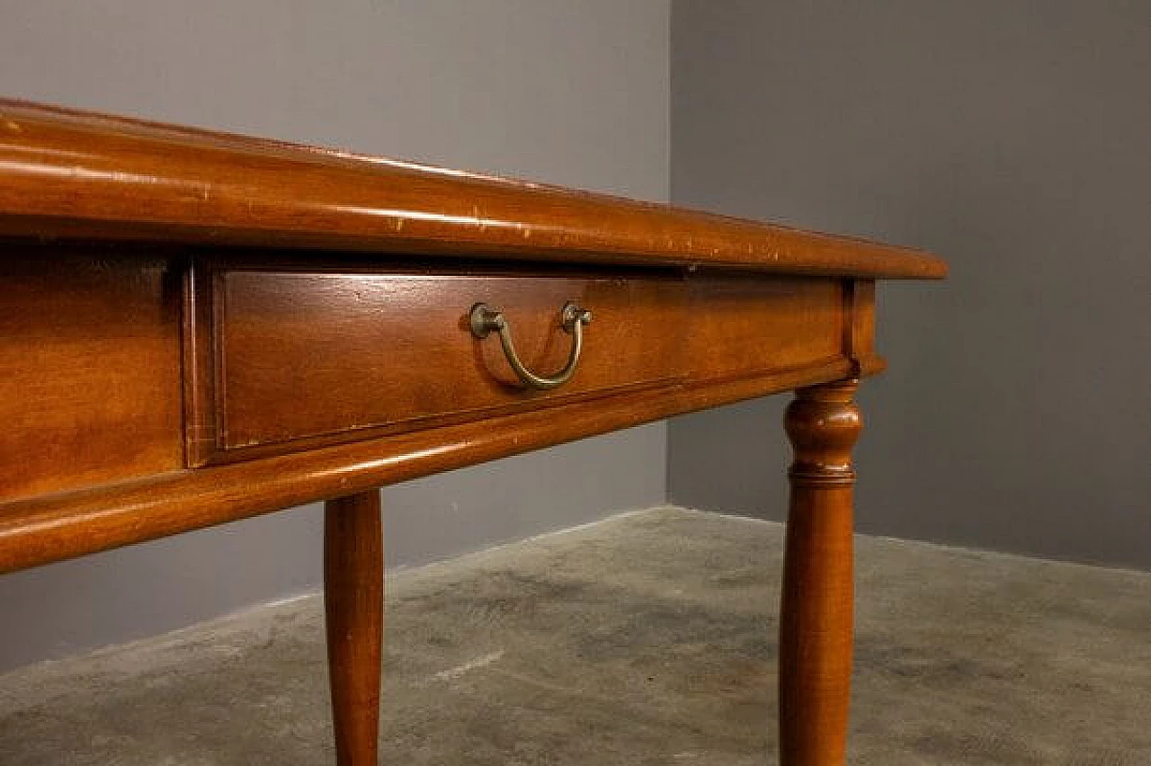 Tavolo in ciliegio con  4 sedie imbottite, anni '80 5