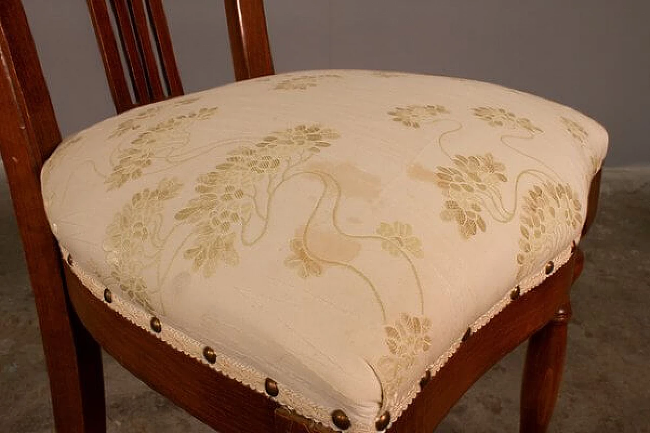 Tavolo in ciliegio con  4 sedie imbottite, anni '80 8