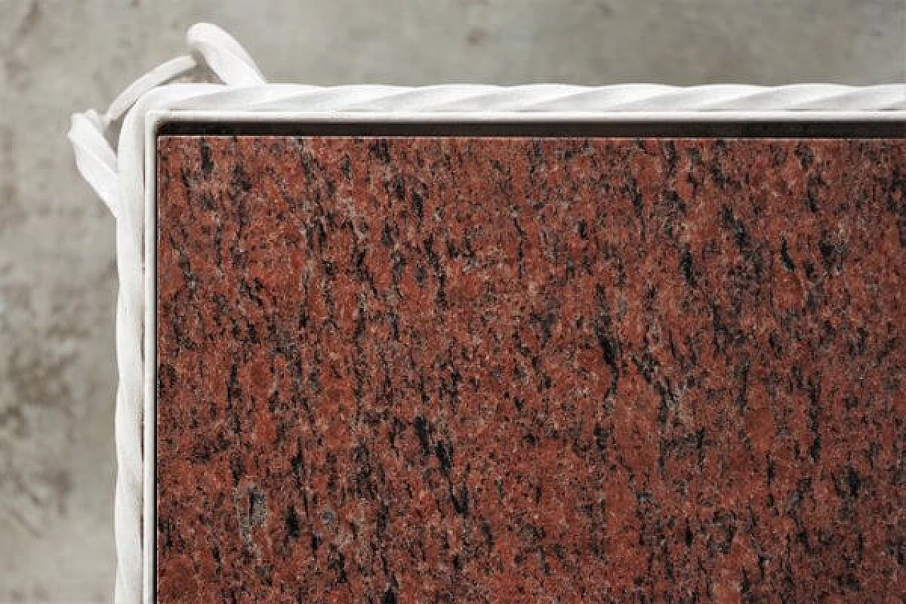 Tavolo in ferro con piano in marmo di Carrara, anni '40 3