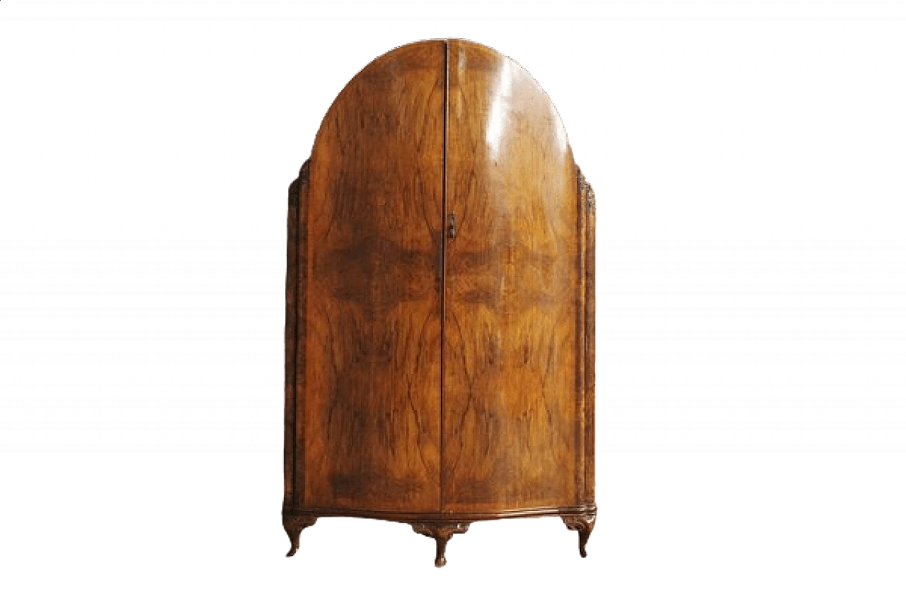 Walnut burl curved cabinet, 1920s 14