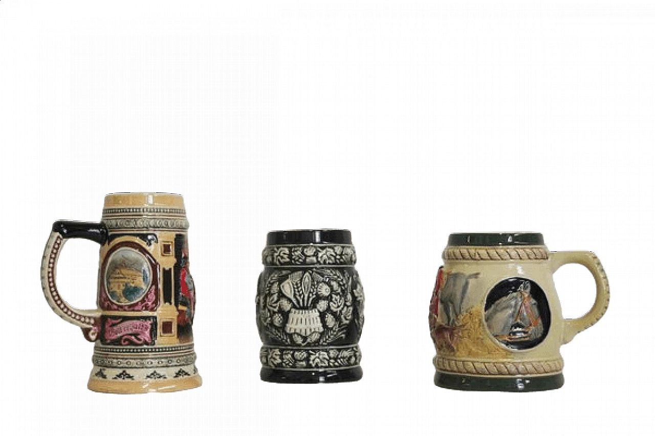 3 Porcelain beer mugs, 1980s 1407061