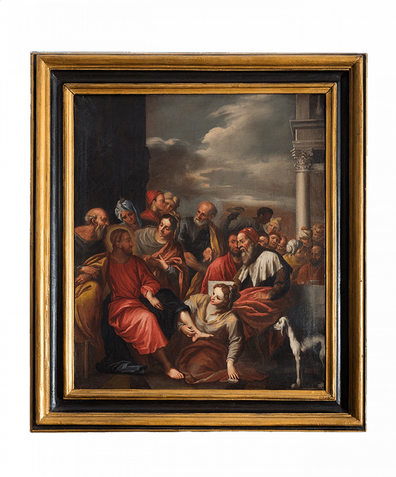 Oil on canvas depicting The Washing of the Feet, 18th century 5