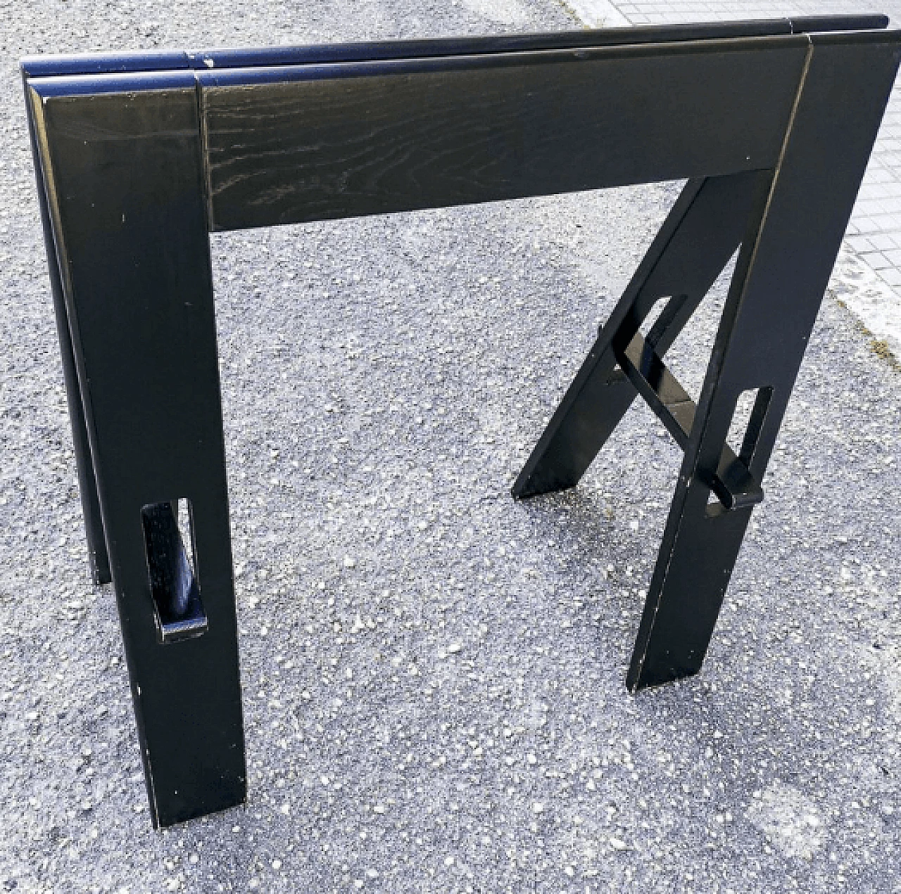 Wooden table with folding legs by Acerbis, 1980s 4