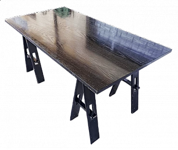 Wooden table with folding legs by Acerbis, 1980s