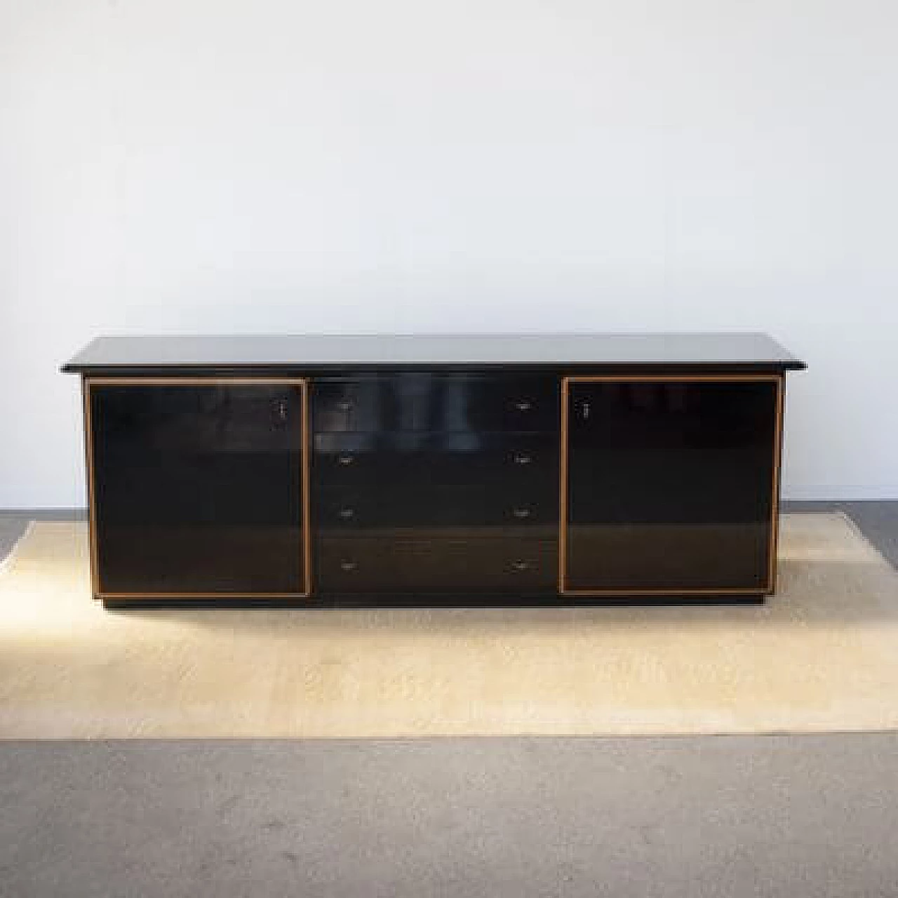 Credenza laccata nera di Pierre Cardin, anni '70 8