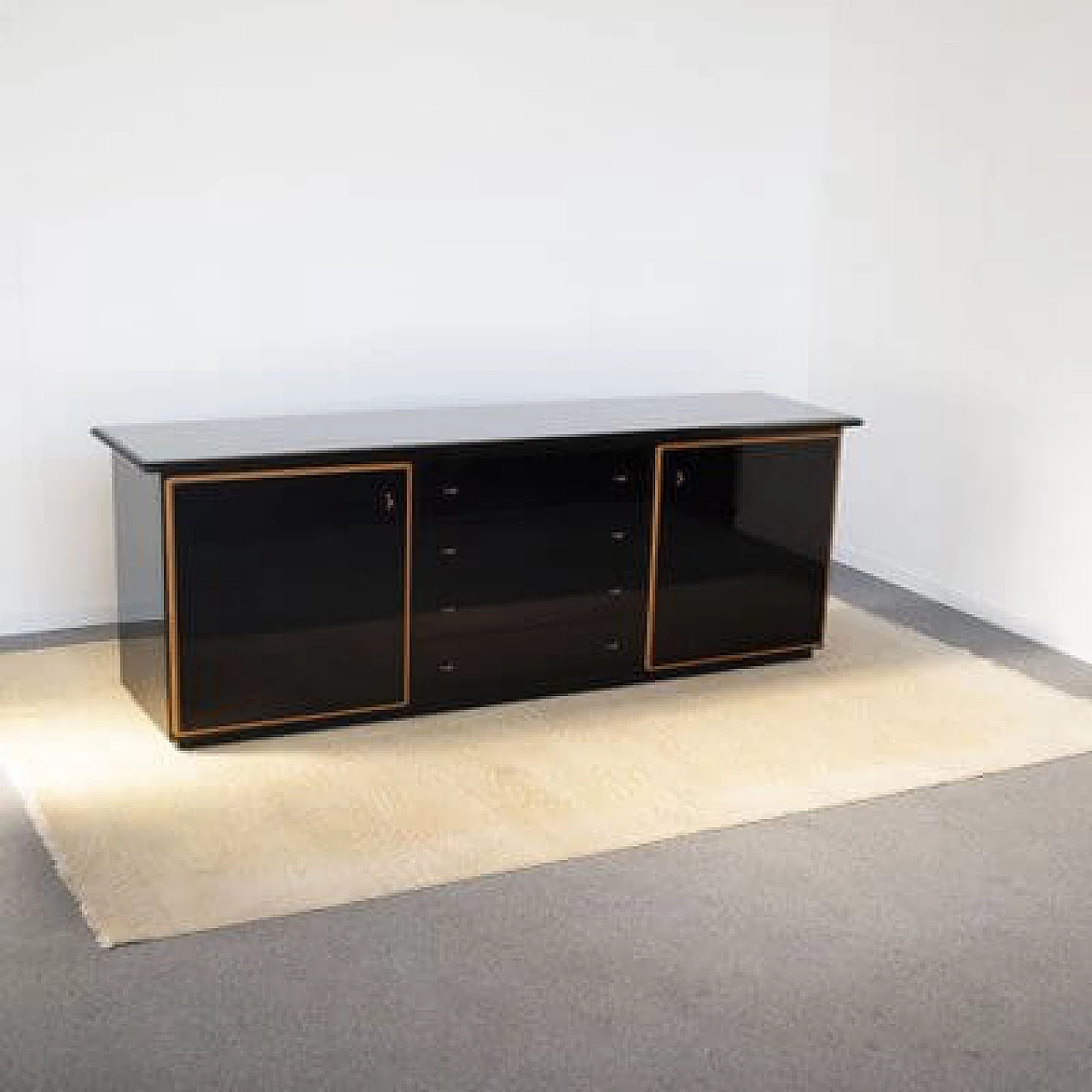 Credenza laccata nera di Pierre Cardin, anni '70 11