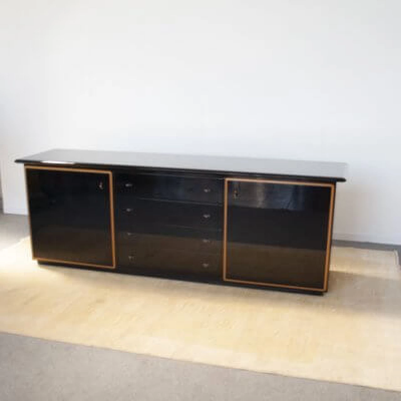Credenza laccata nera di Pierre Cardin, anni '70 12