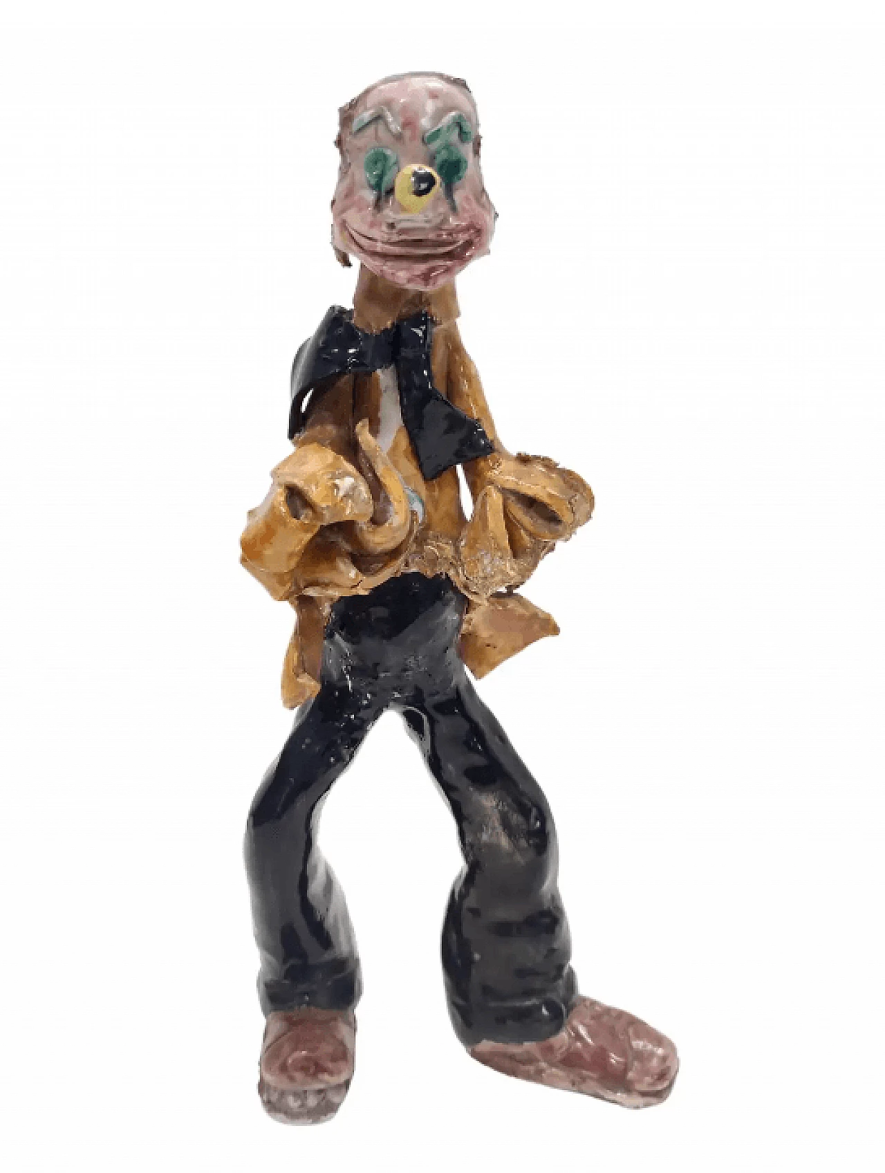Decorative lacquered ceramic clown, 1950s 1