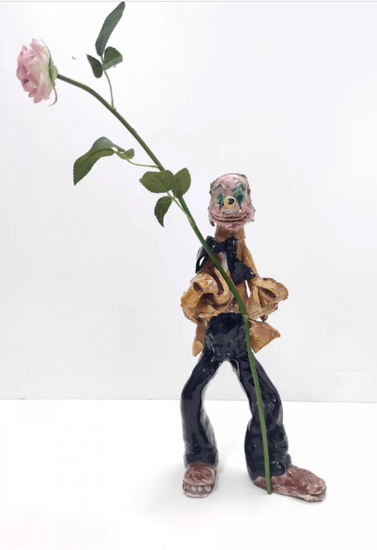 Decorative lacquered ceramic clown, 1950s 2