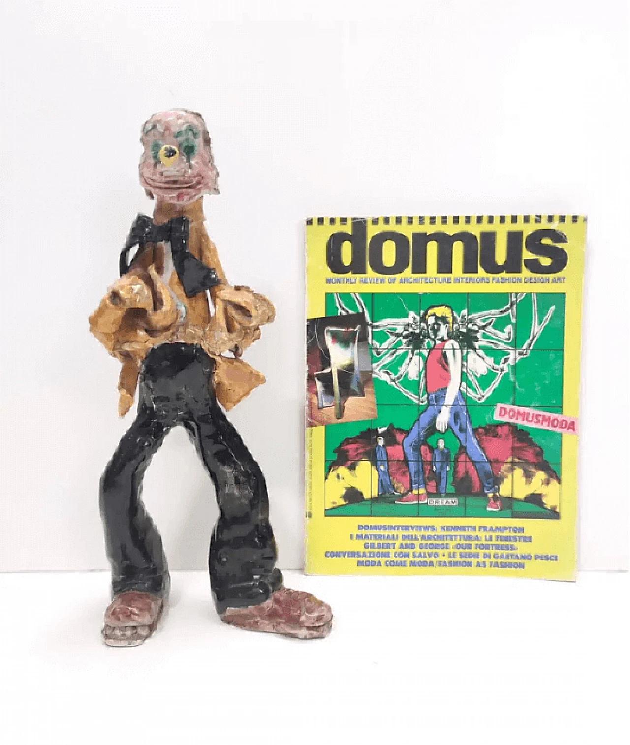 Decorative lacquered ceramic clown, 1950s 3