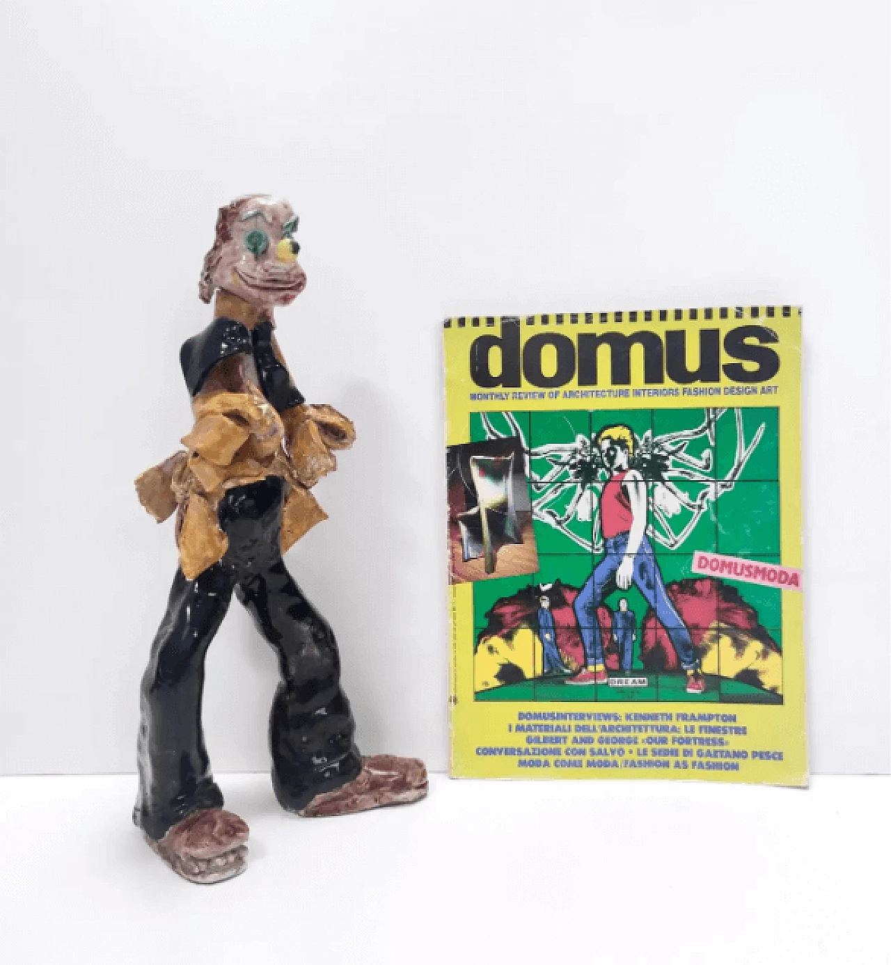 Decorative lacquered ceramic clown, 1950s 4