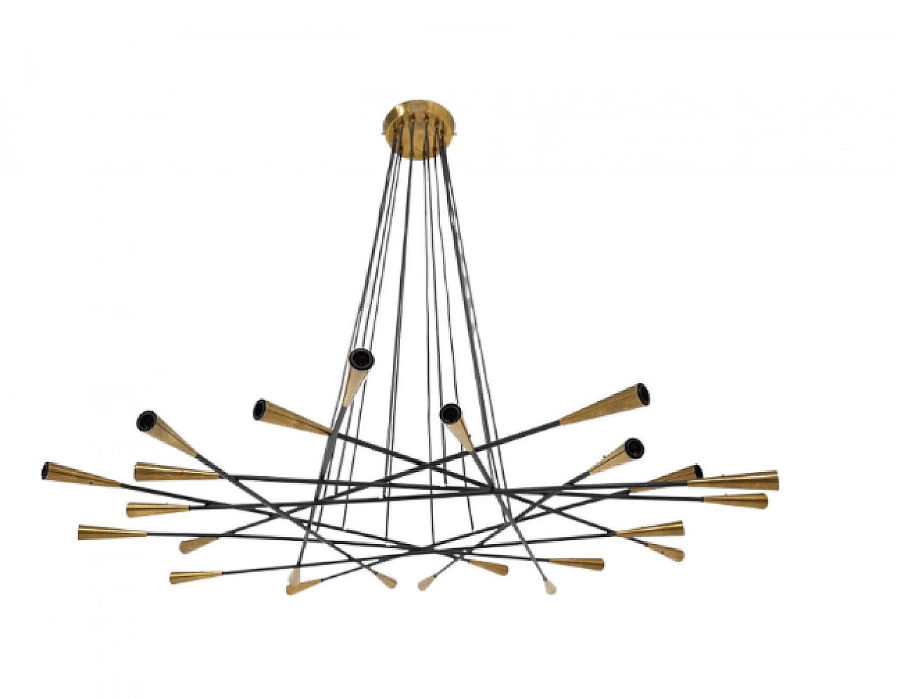 Lampadario Shanghai in ottone, anni '50 1