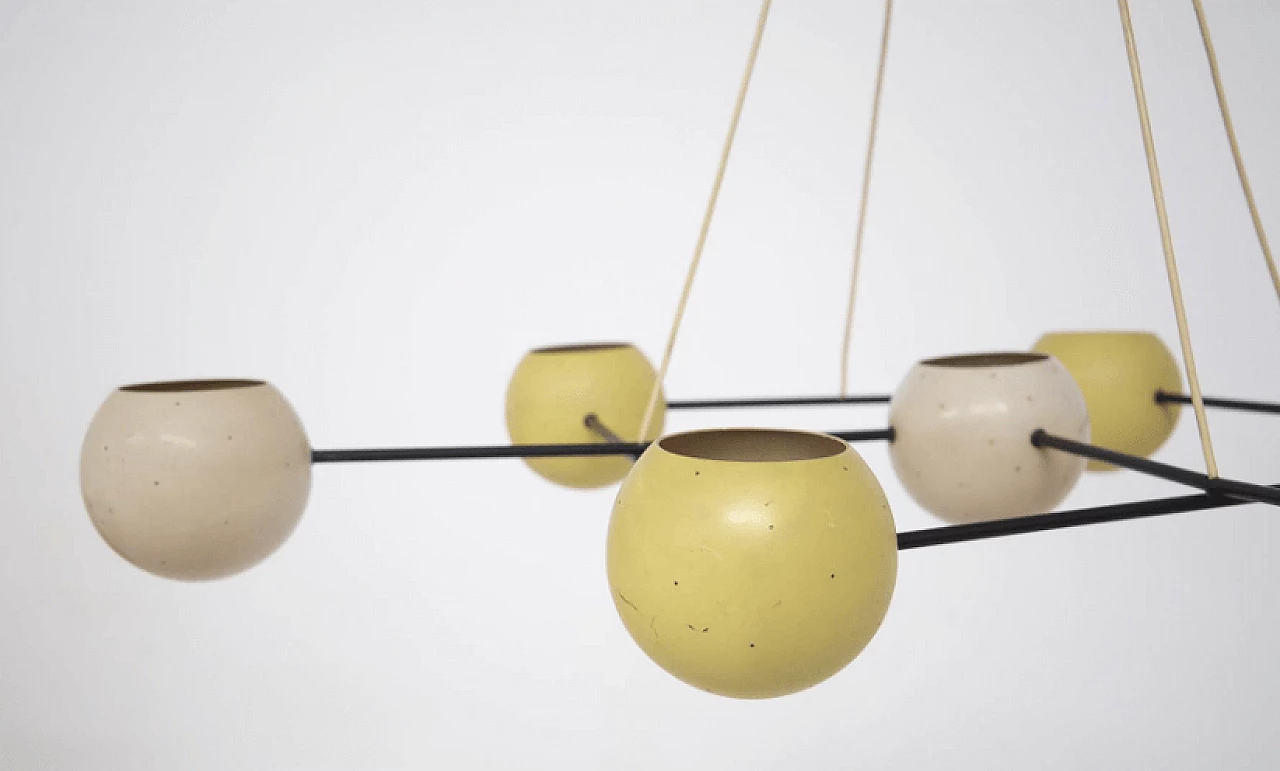 Aluminum ball chandelier by Stilnovo, 1950s. 2