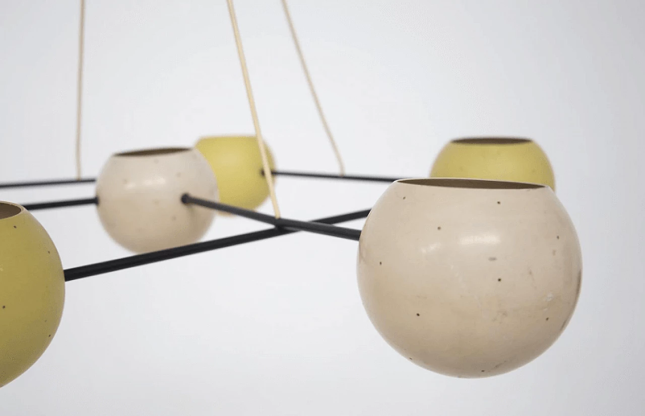 Aluminum ball chandelier by Stilnovo, 1950s. 3