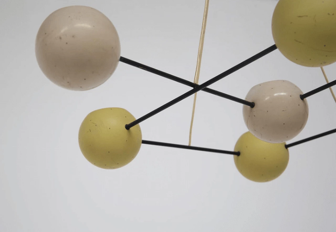Aluminum ball chandelier by Stilnovo, 1950s. 4