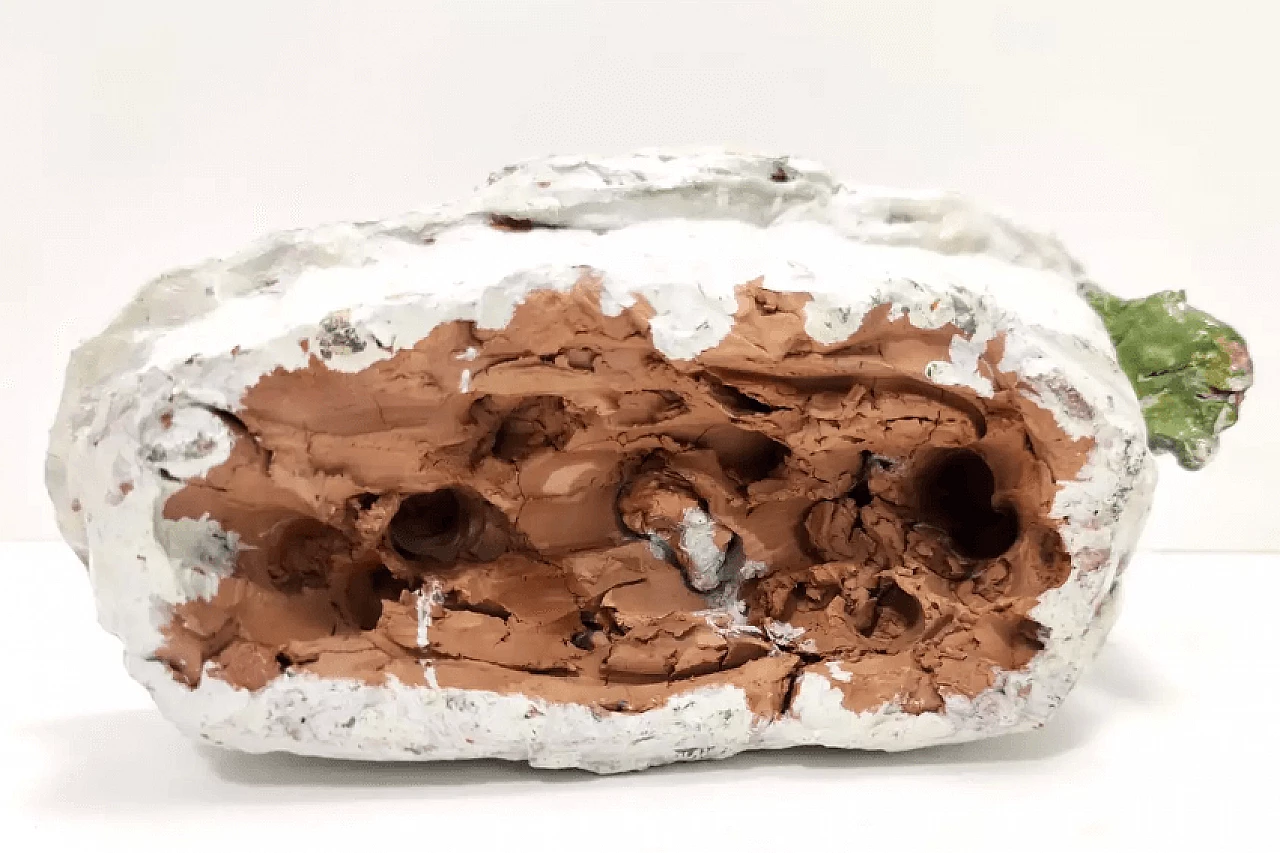 Sirena nella vasca da bagno, scultura in terracotta laccata, anni '80 3