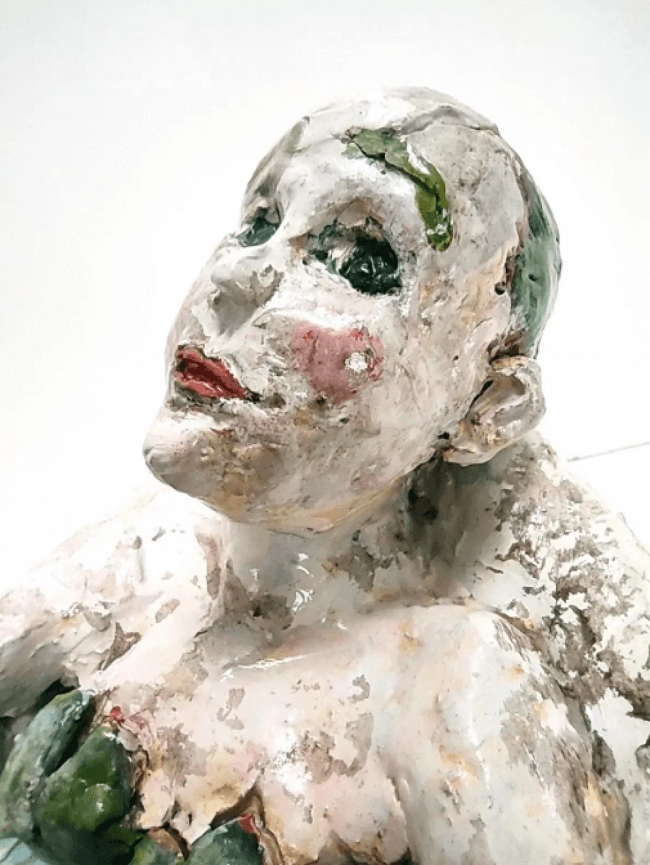 Sirena nella vasca da bagno, scultura in terracotta laccata, anni '80 13