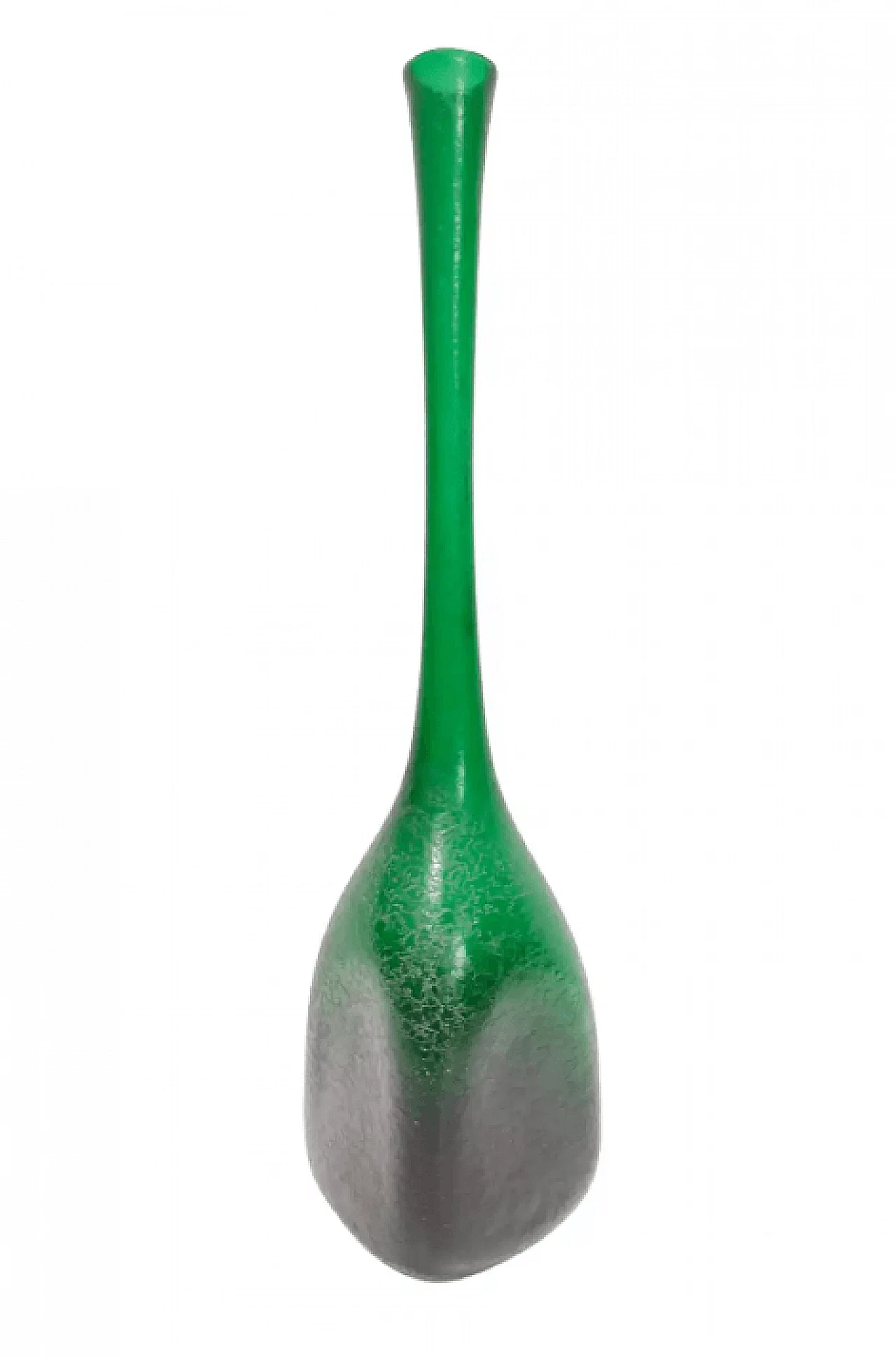 Vaso in vetro di Murano Corroso verde smeraldo di Seguso, anni '50 1