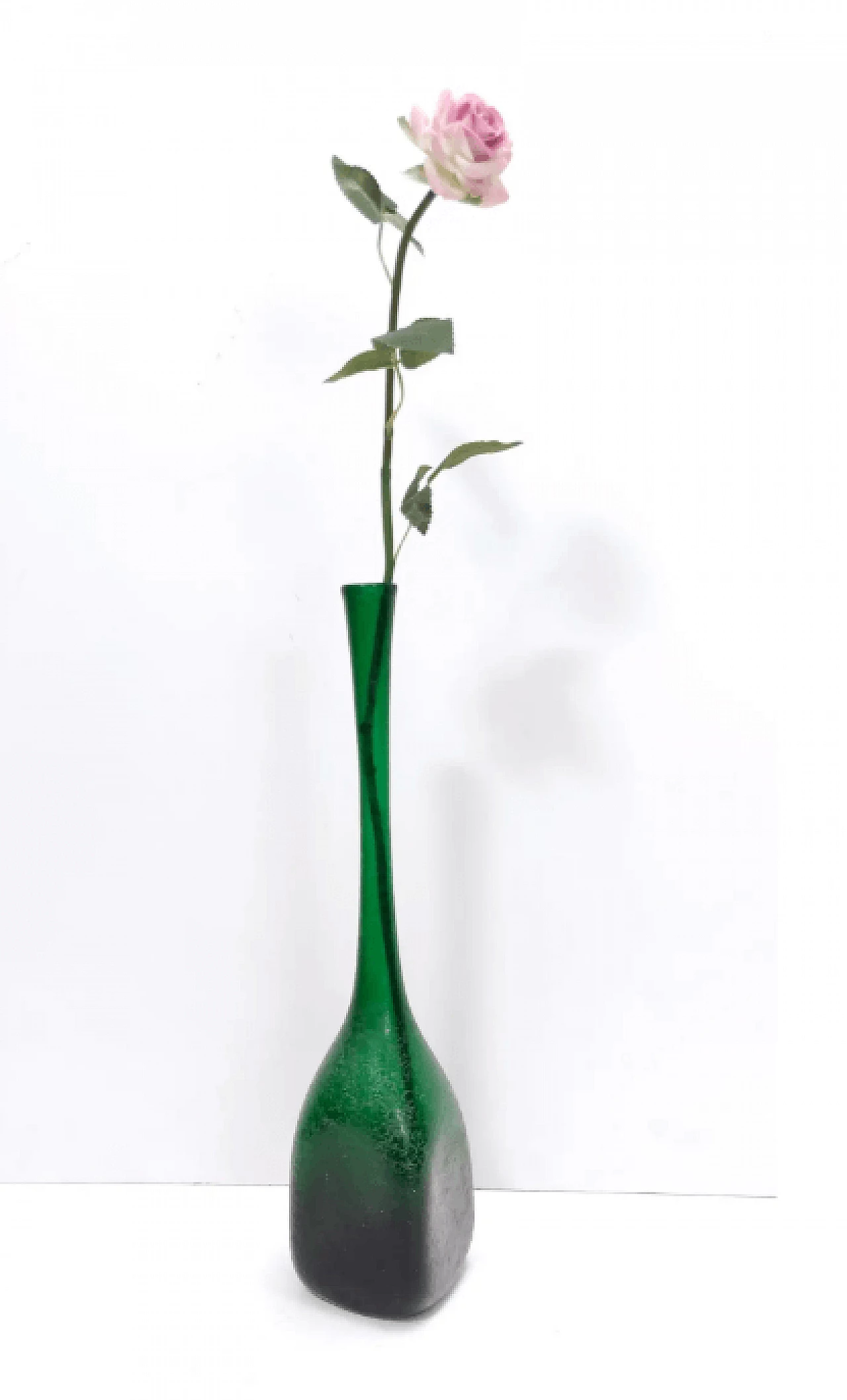 Vaso in vetro di Murano Corroso verde smeraldo di Seguso, anni '50 4