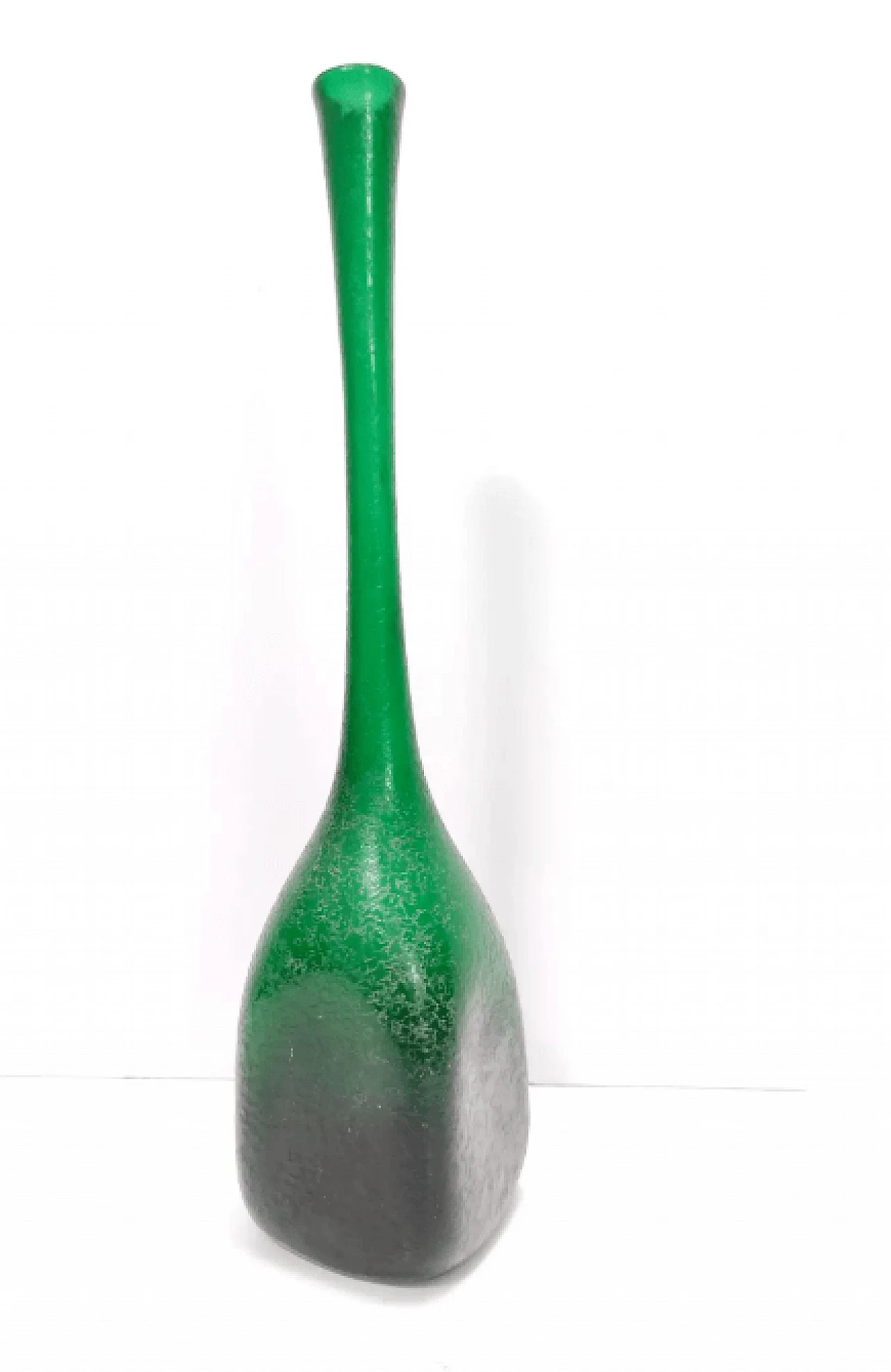 Vaso in vetro di Murano Corroso verde smeraldo di Seguso, anni '50 6
