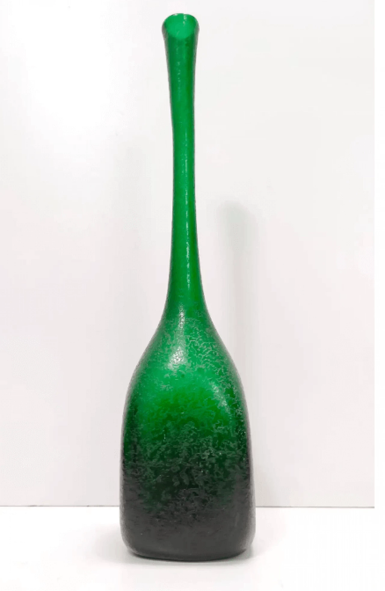 Vaso in vetro di Murano Corroso verde smeraldo di Seguso, anni '50 7
