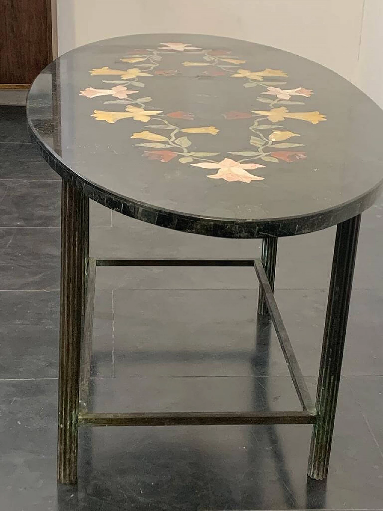 Table with inlaid green marble top, 1930s 12