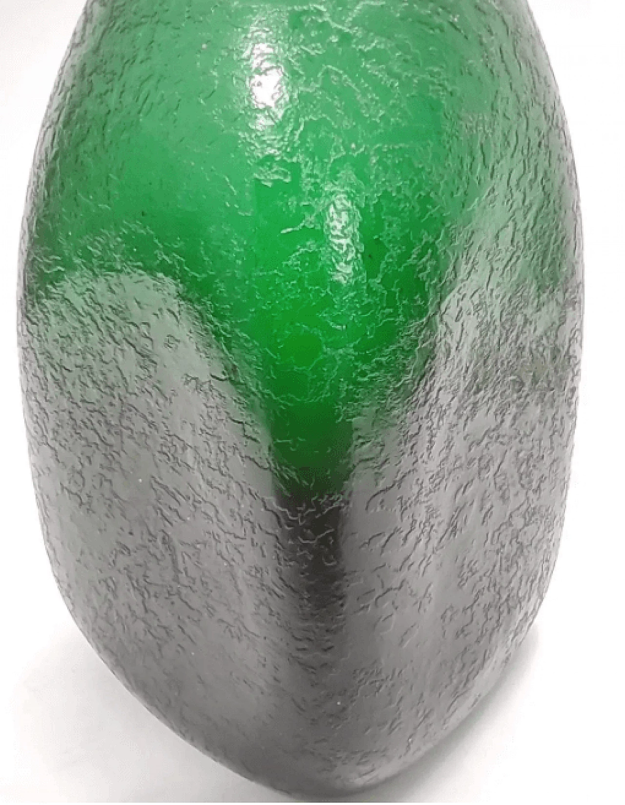 Vaso in vetro di Murano Corroso verde smeraldo di Seguso, anni '50 10