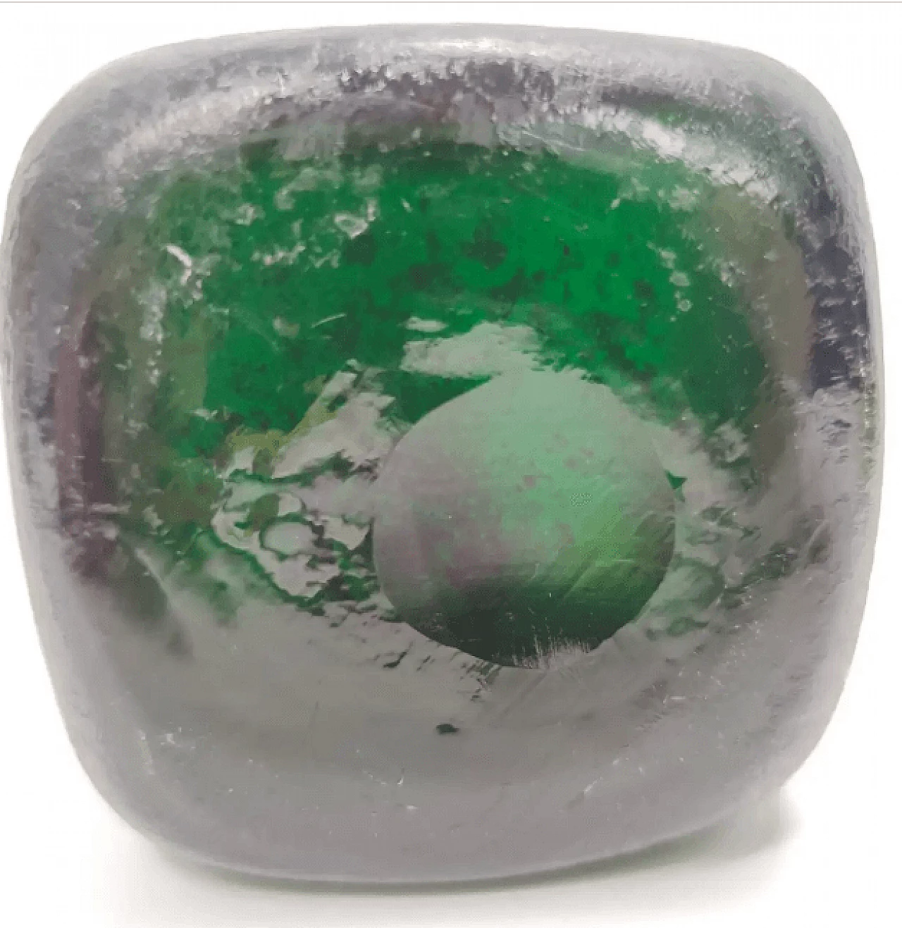 Vaso in vetro di Murano Corroso verde smeraldo di Seguso, anni '50 12