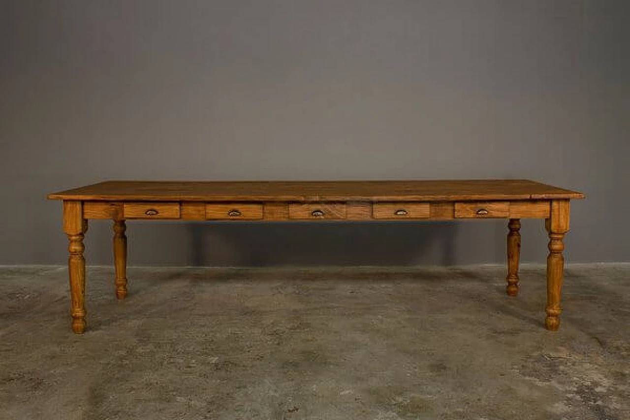 Handcrafted cedar table with 12 drawers, '2000 1
