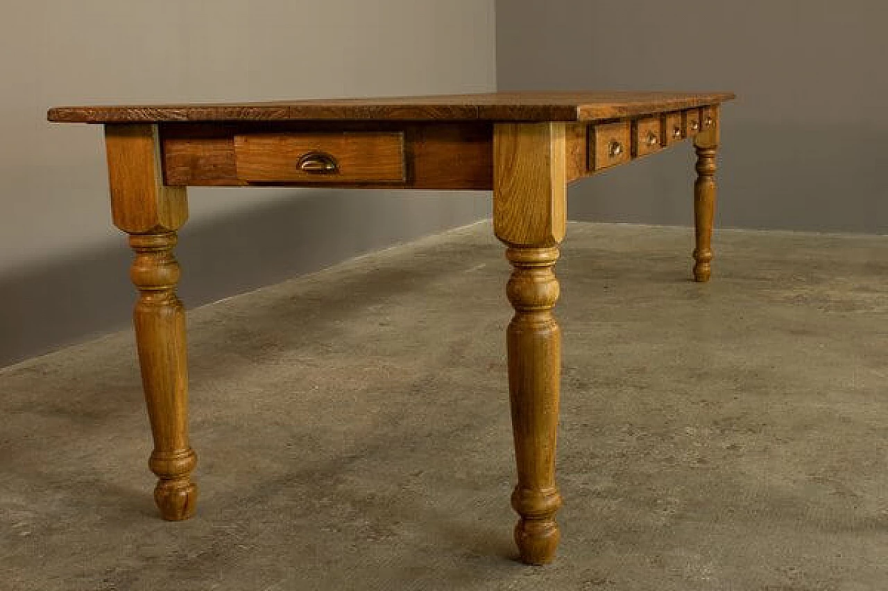 Handcrafted cedar table with 12 drawers, '2000 3