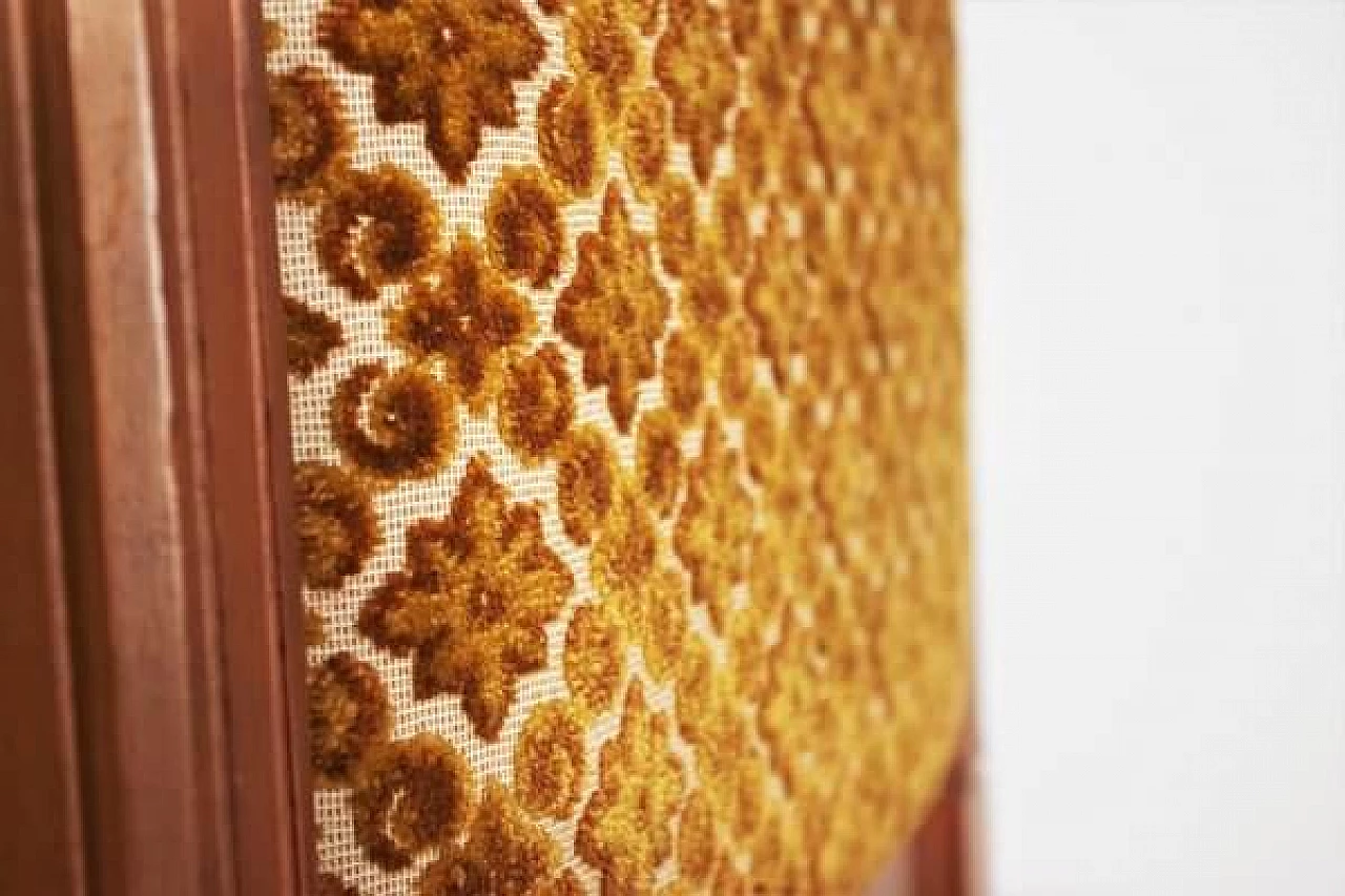Pair of carved wood and velvet chairs, 1970s 9