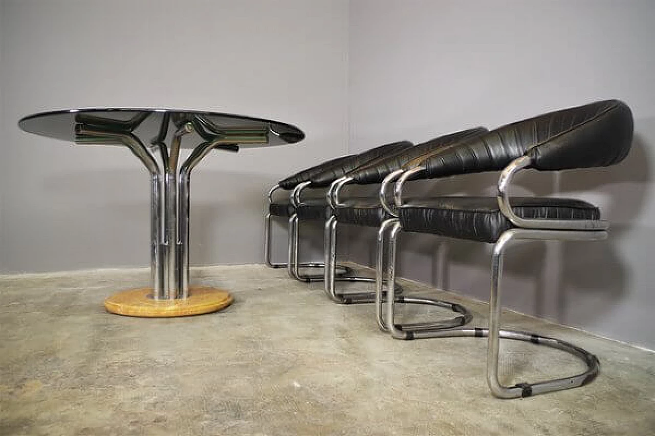 Tavolo e 4 sedie di Giotto Stoppino, anni '70 1460570