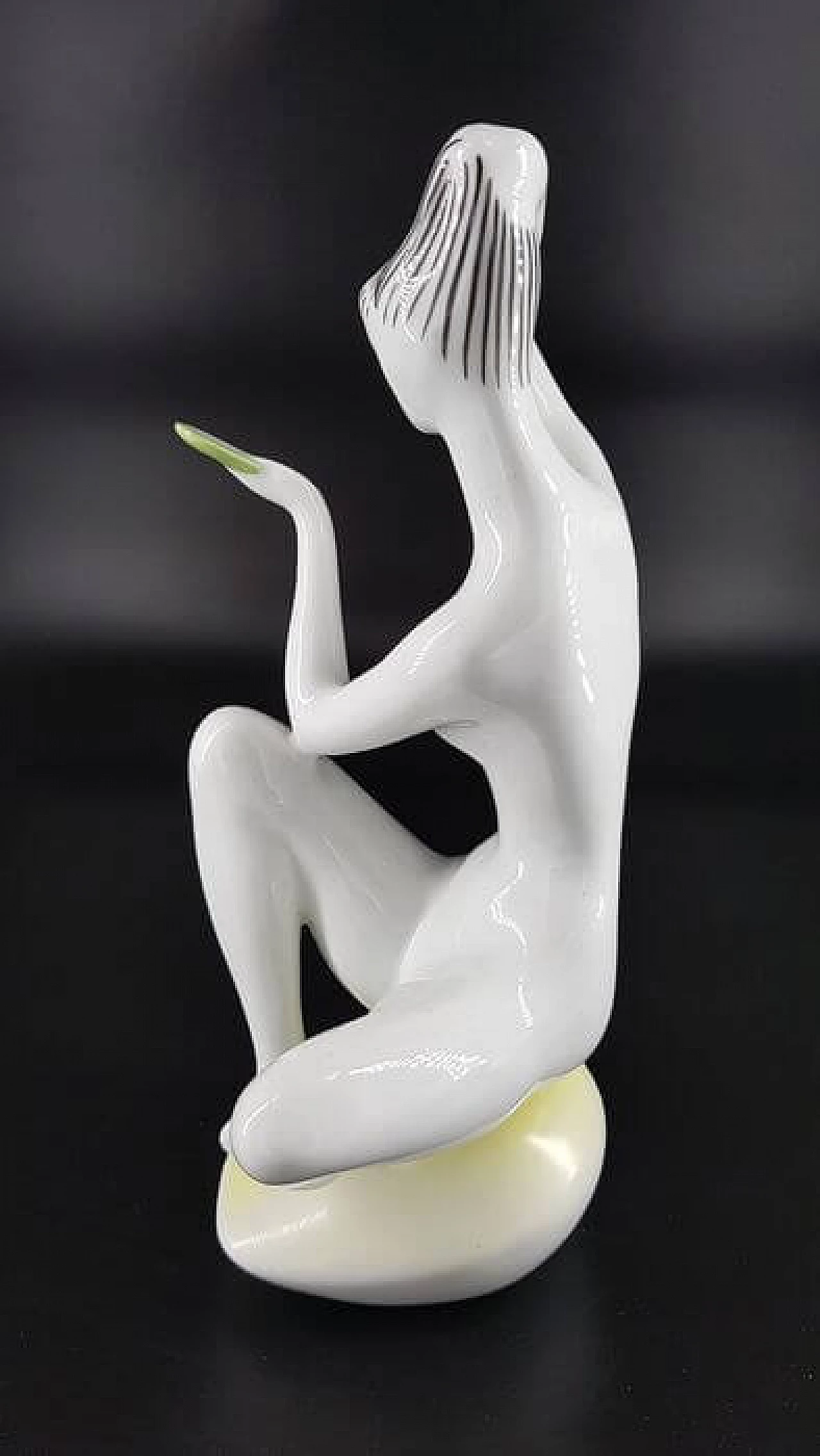 Virgin before the mirror, porcelain sculpture by János Török, 1950s 4
