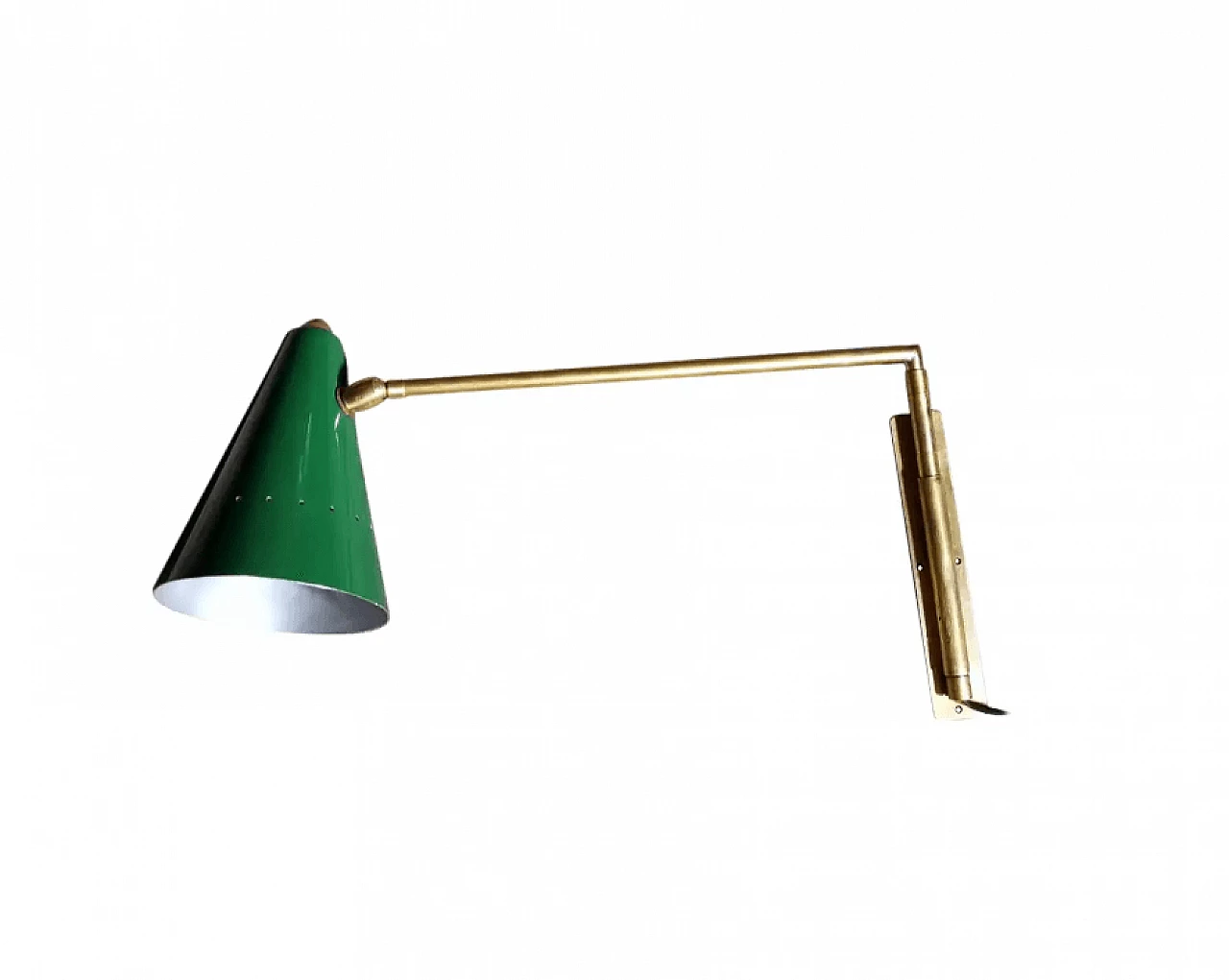 Brass and painted metal wall lamps by Stilnovo, 1950s 1