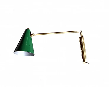 Brass and painted metal wall lamps by Stilnovo, 1950s