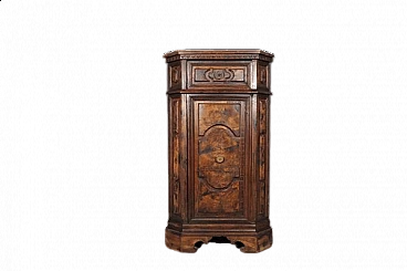 Umbertino corner cabinet in walnut burl, 19th century