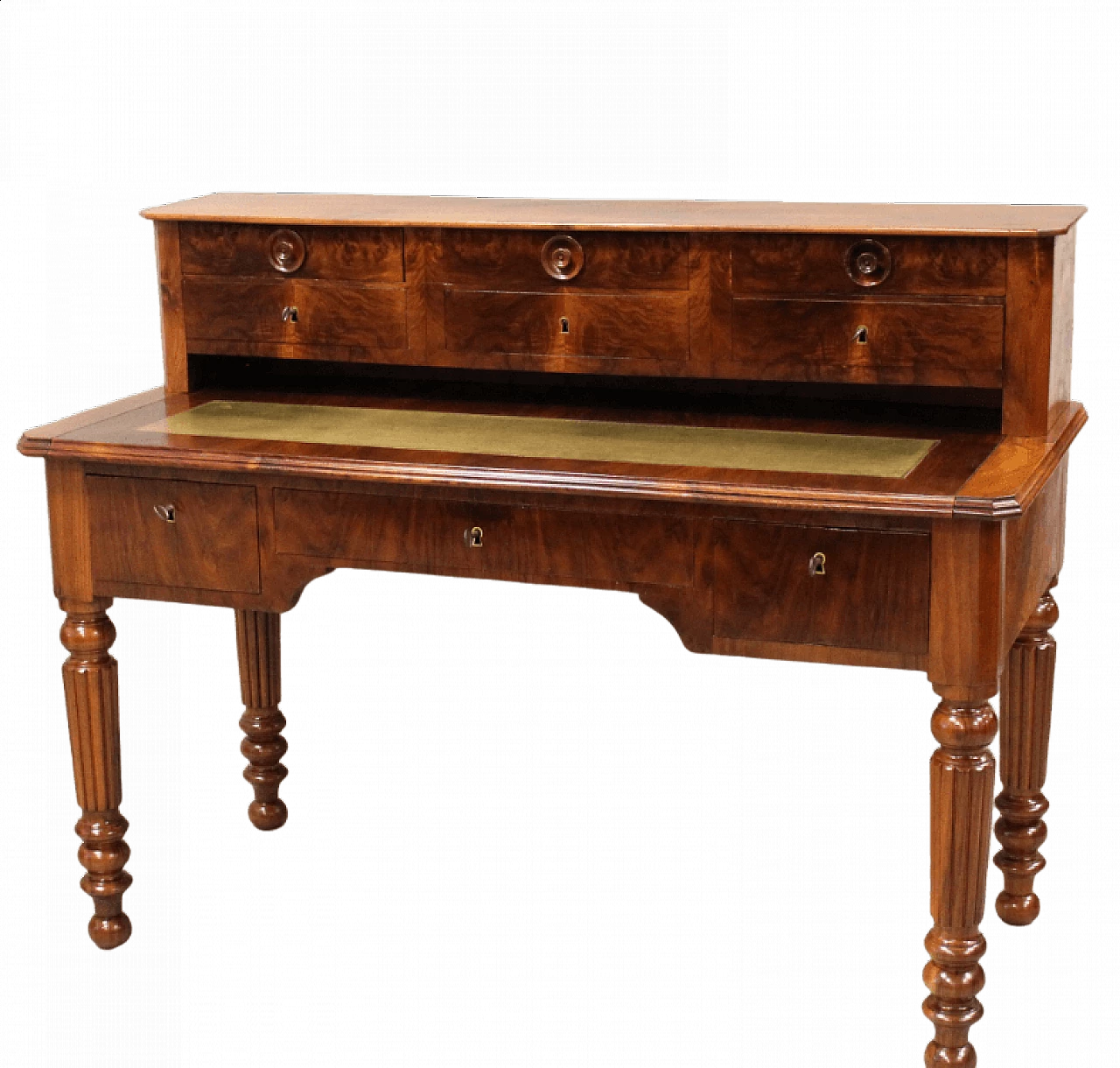 Scrittoio in legno di noce in stile Luigi Filippo, tardo '800 11