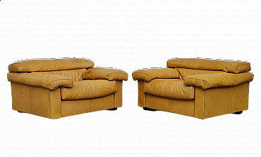 Pair of Erasmo leather armchairs by Afra and Tobia Scarpa for B&B, 1970s