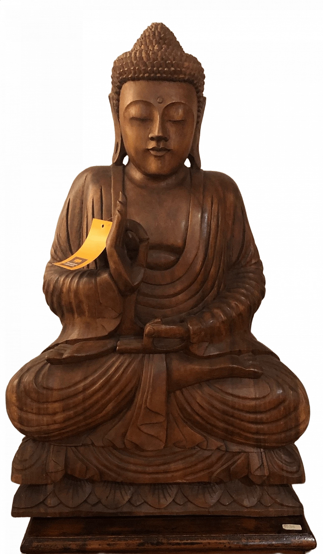 Seated Buddha, wooden statue by La Maison Coloniale, early 20th century 4