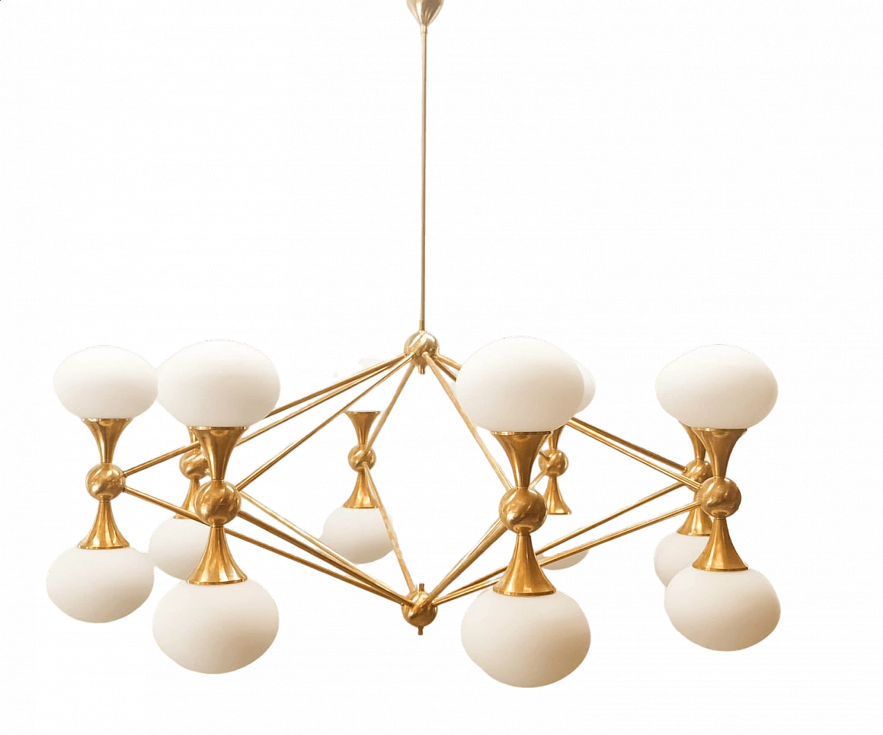 Sputnik 16-light chandelier with oval glass, 1970s 10