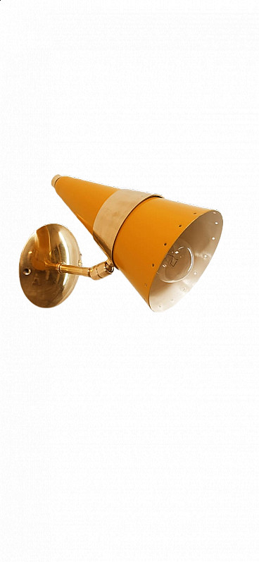 Cone wall light in yellow gold, 1970s