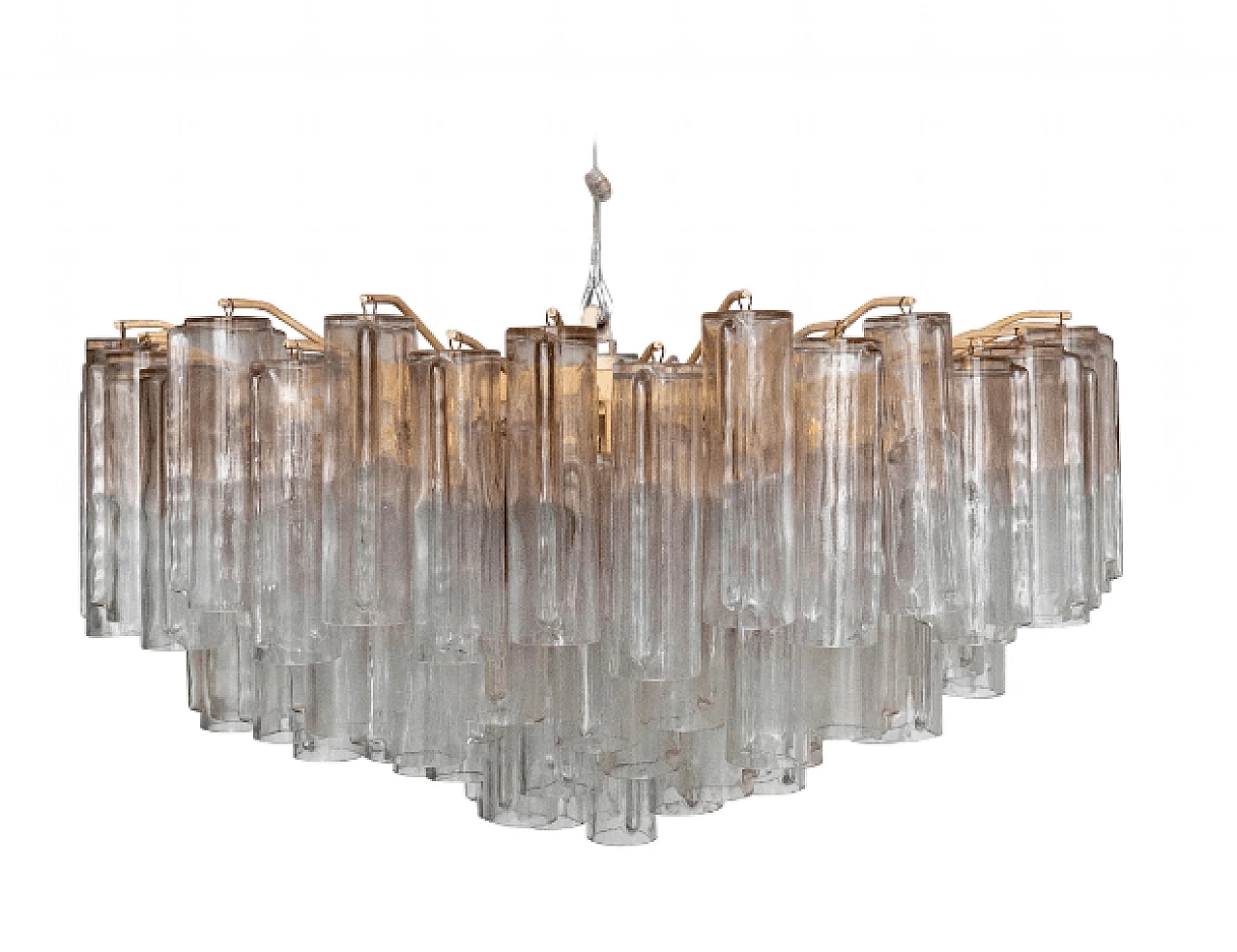 Chandelier by Ludovico Santillana for Venini in Murano glass, 1960s 1